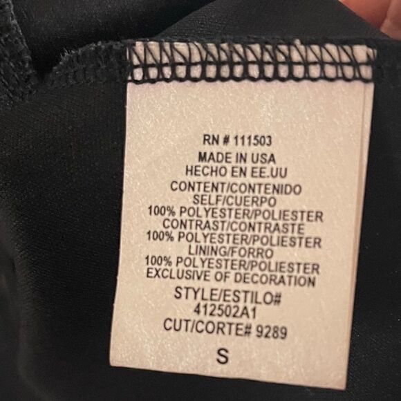Love Reign Black Jewel Beaded Neckline Black Tie Holiday Party Midi Dress SZ S - Picture 8 of 9